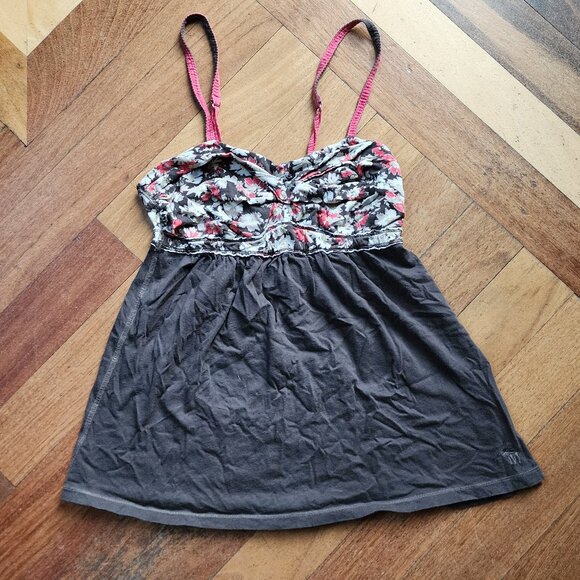 Abercrombie & Fitch Vintage Brown/Pink Floral Tank Top Size Medium - Picture 1 of 16